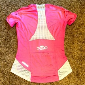 Pearl Izumi Cycling Jersey Women M Pink  Lacey Cutout Athletic Sports Spinning